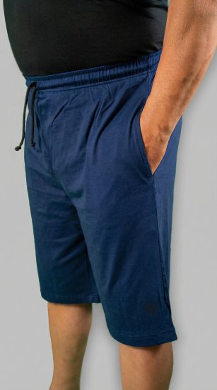 20 Nodi Scirocco Short Leg Sports Pants in Combed Cotton Jersey Navy - Joggingbroeken & shorts - Joggingbroeken & Shorts Heren Grote Maten