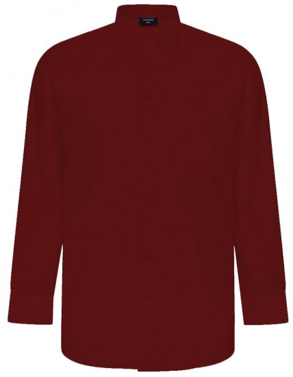 Espionage SH150 shirt met lange mouwen wijnrood - Overhemden - Overhemden Grote Maten Heren