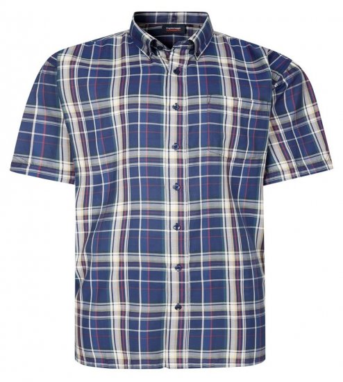 Espionage SH447 Geruit overhemd navyblauw - Overhemden - Overhemden Grote Maten Heren