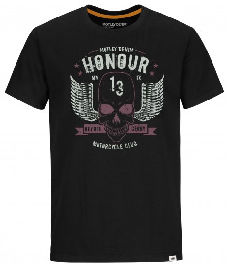 Motley Denim Sheffield T-Shirt Black - T-shirts - Grote Maten T-shirts Heren