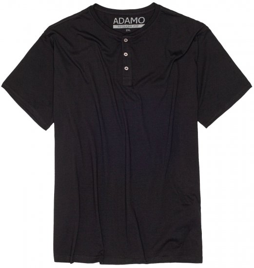 Adamo Silas Regular fit Serafino T-shirt Black - T-shirts - Grote Maten T-shirts Heren