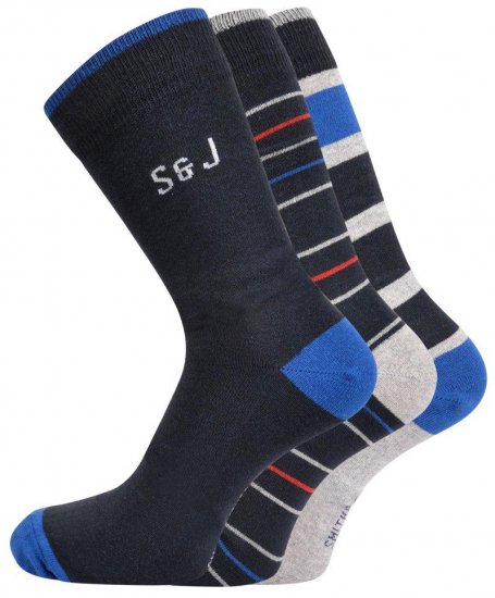 Smith & Jones Sires 3-pack Socks (46-49) - Ondergoed & zwem - Grote Maten Ondergoed Heren