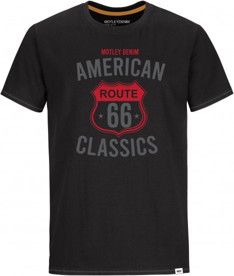 Motley Denim Spalding T-Shirt Black - T-shirts - Grote Maten T-shirts Heren