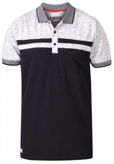 D555 Spider Cut And Sew Jersey Polo Black - Polo shirts - Grote Maten Poloshirts Heren