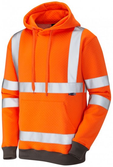 Leo Goodleigh Hooded Sweatshirt Hi-Vis Orange - Werkkleding - Werkkleding Grote Maten Heren
