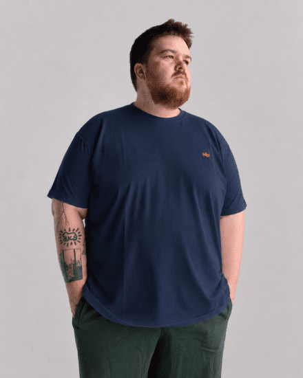 Motley Denim Stockholm T-shirt Dark Indigo - T-shirts - Grote Maten T-shirts Heren