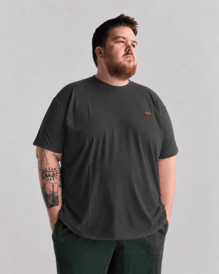 Motley Denim Stockholm T-shirt Charcoal - T-shirts - Grote Maten T-shirts Heren