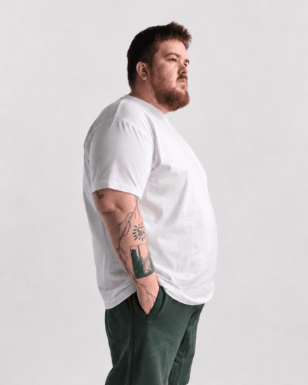 Motley Denim Stockholm T-shirt White - T-shirts - Grote Maten T-shirts Heren