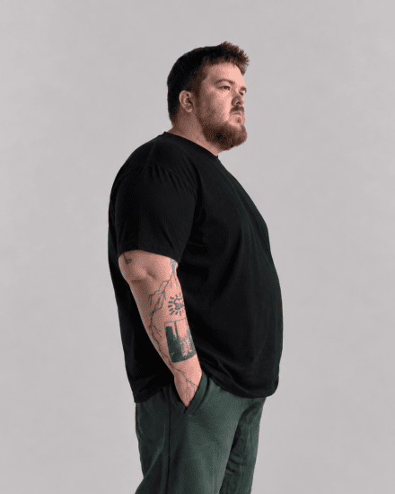 Motley Denim Stockholm T-shirt Black - T-shirts - Grote Maten T-shirts Heren