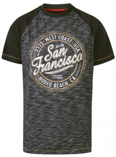 D555 Sunderland San Francisco T-Shirt Black Reno - T-shirts - Grote Maten T-shirts Heren