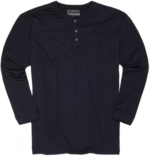 Adamo Sven Regular fit Serafino Long sleeve T-shirt Navy - T-shirts - Grote Maten T-shirts Heren