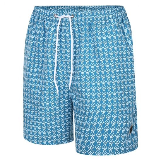 Espionage SW094 Zwemshort met Geometrische Print Blauw - Badkleding - Grote Maten Zwembroeken Heren