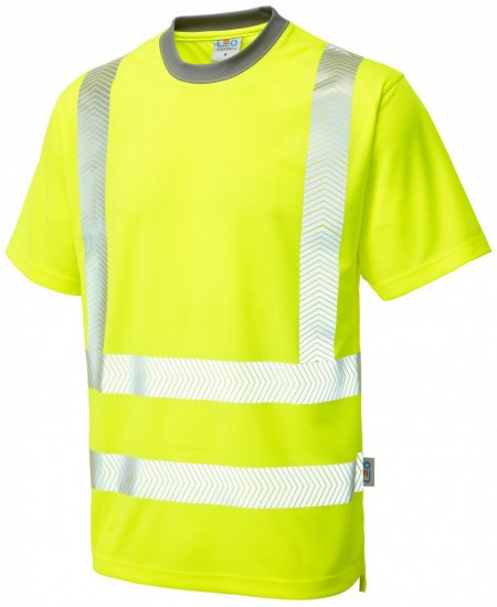 Leo Larkstone Coolviz Plus T-shirt Hi-Vis Yellow - Werkkleding - Werkkleding Grote Maten Heren