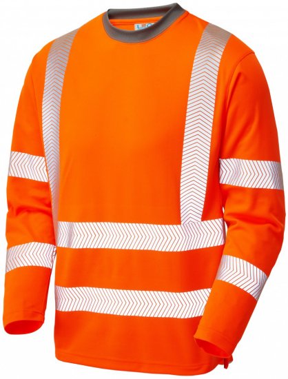 Leo Capstone Coolviz Plus Long Sleeve T-shirt Hi-Vis Orange - Werkkleding - Werkkleding Grote Maten Heren