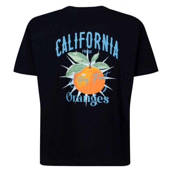 Espionage T449 California Oranges Bedrukt T-shirt navyblauw - T-shirts - Grote Maten T-shirts Heren