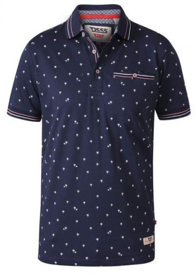 D555 Thames Polo With Chest Pocket Navy - Polo shirts - Grote Maten Poloshirts Heren