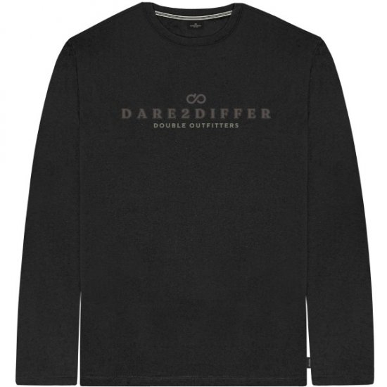 Double Outfitters TS-9172 Long Sleeve T-Shirt Print Black - T-shirts - Grote Maten T-shirts Heren