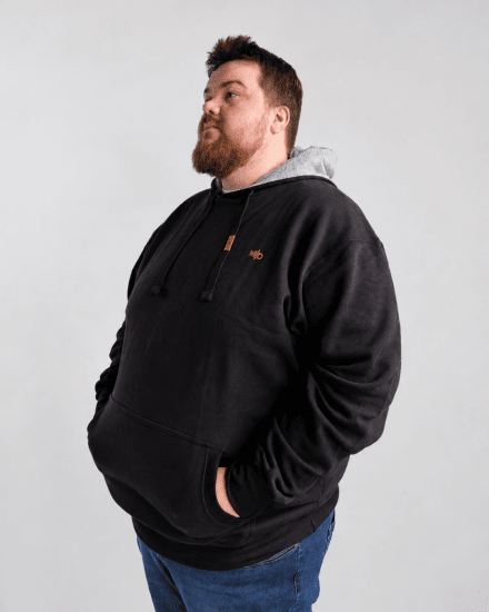 Motley Denim Riga Hoodie Black - Sweaters & hoodies - Sweaters & Hoodies Grote Maten Heren