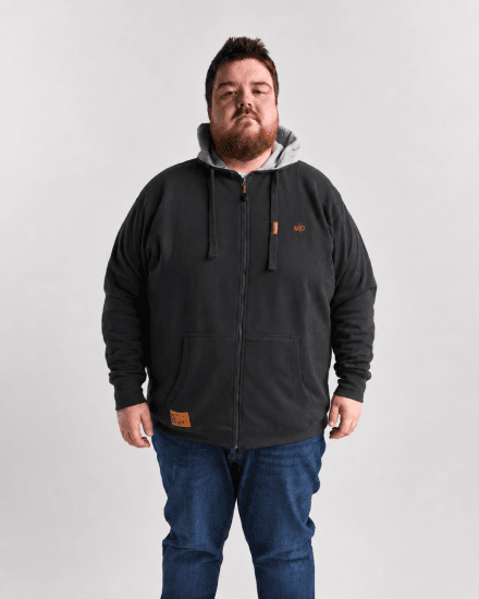 Motley Denim Copenhagen Hoodie Charcoal - Sweaters & hoodies - Sweaters & Hoodies Grote Maten Heren