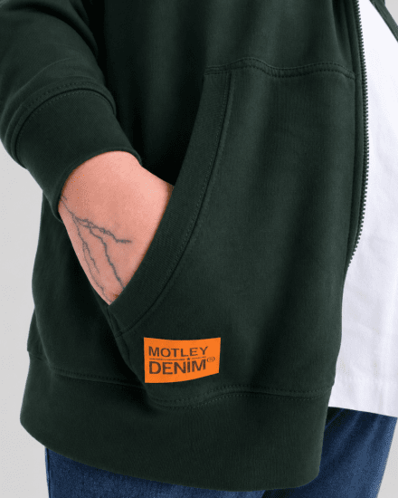 Motley Denim Copenhagen Hoodie Racing Green - Sweaters & hoodies - Sweaters & Hoodies Grote Maten Heren