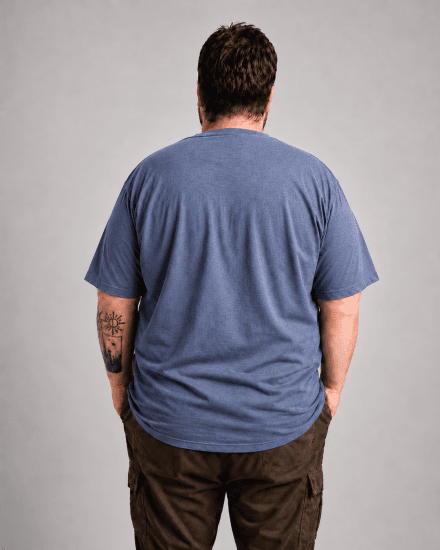 Motley Denim Milan T-shirt Licht indigo - T-shirts - Grote Maten T-shirts Heren