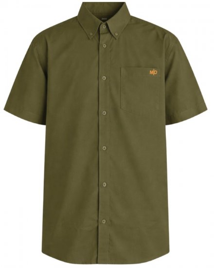 Motley Denim Zagreb Overhemd met korte mouw Donker khaki - Overhemden - Overhemden Grote Maten Heren
