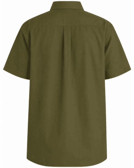 Motley Denim Zagreb Overhemd met korte mouw Donker khaki - Overhemden - Overhemden Grote Maten Heren