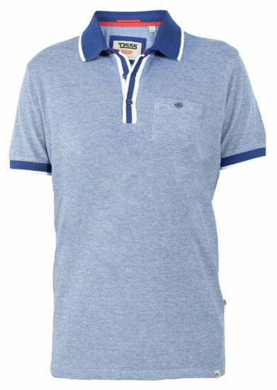D555 Viper Melange Pique Polo Navy Twist - Polo shirts - Grote Maten Poloshirts Heren