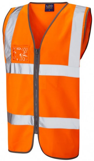 Leo Rumsam Zip Front Waistcoat Hi-Vis Orange - Werkkleding - Werkkleding Grote Maten Heren