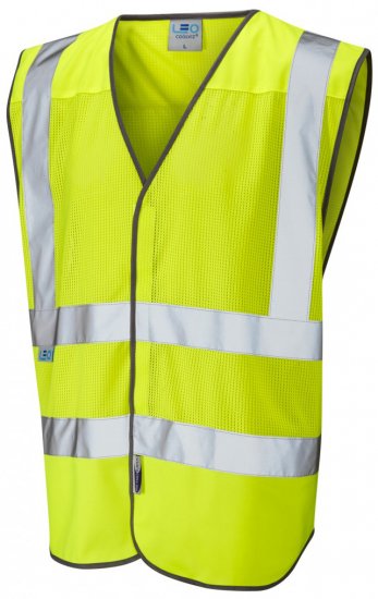 Leo Arlington Coolviz Waistcoat Hi-Vis Yellow - Werkkleding - Werkkleding Grote Maten Heren