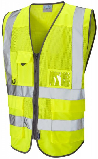 Leo Cobbaton Coolviz Superior Waistcoat Hi-Vis Yellow - Werkkleding - Werkkleding Grote Maten Heren