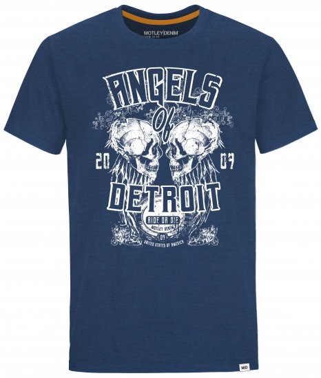 Motley Denim Whitby T-shirt Dark Indigo - T-shirts - Grote Maten T-shirts Heren