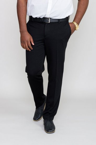 D555 Yarmouth Four Way Stretch Trouser With Flexible Waistband Black - Jeans & broeken - Jeans & Broeken Grote Maten Heren