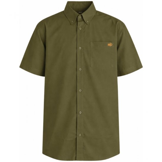 Motley Denim Zagreb Overhemd met korte mouw Donker khaki - Overhemden - Overhemden Grote Maten Heren