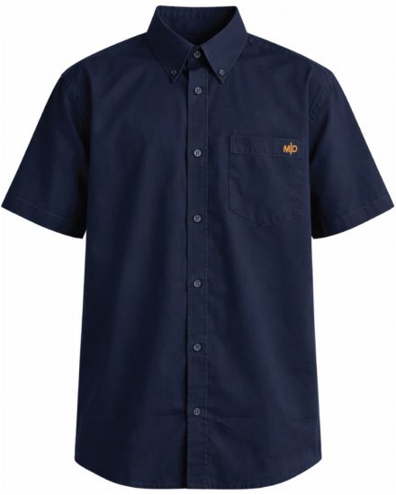 Motley Denim Zagreb Overhemd met korte mouw Marineblauw - Overhemden - Overhemden Grote Maten Heren