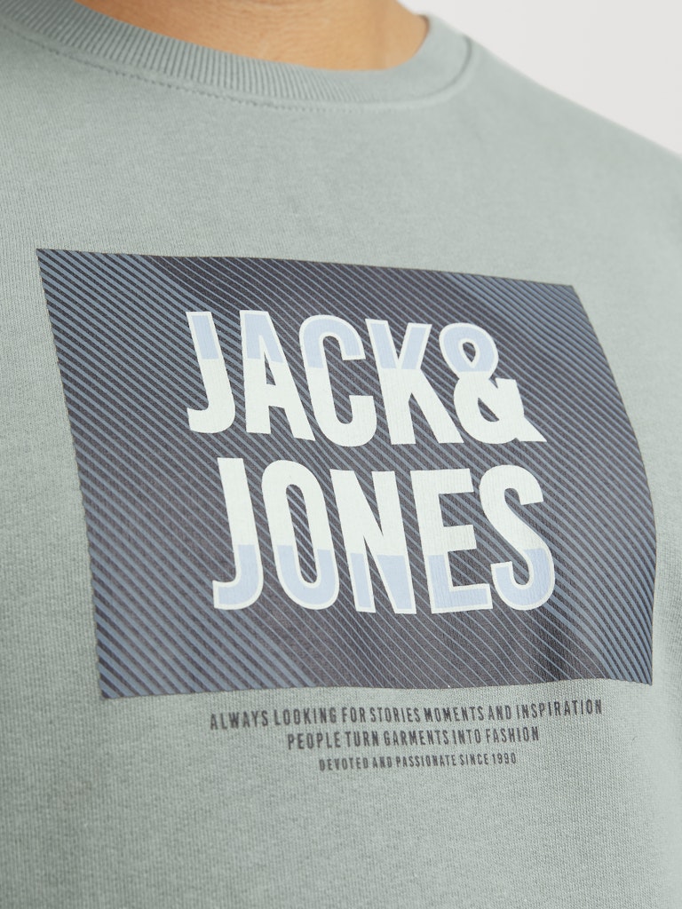 Mann JACK & JONES Basic Trui Lange Mouw Sweatshirt Ronde Hals Pullover Effen Jumper JJEBASIC, Colour:Blue, Size:XXL